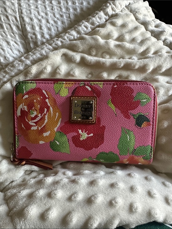 Dooney & Bourke Handbags - Dooney & Bourke Pink Floral Zip-Around Wallet